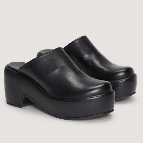 EVERLANE The Puffa Clog 100% Leather Black Slip On Platform Chunky Comfort 5.5 - Picture 13 of 13